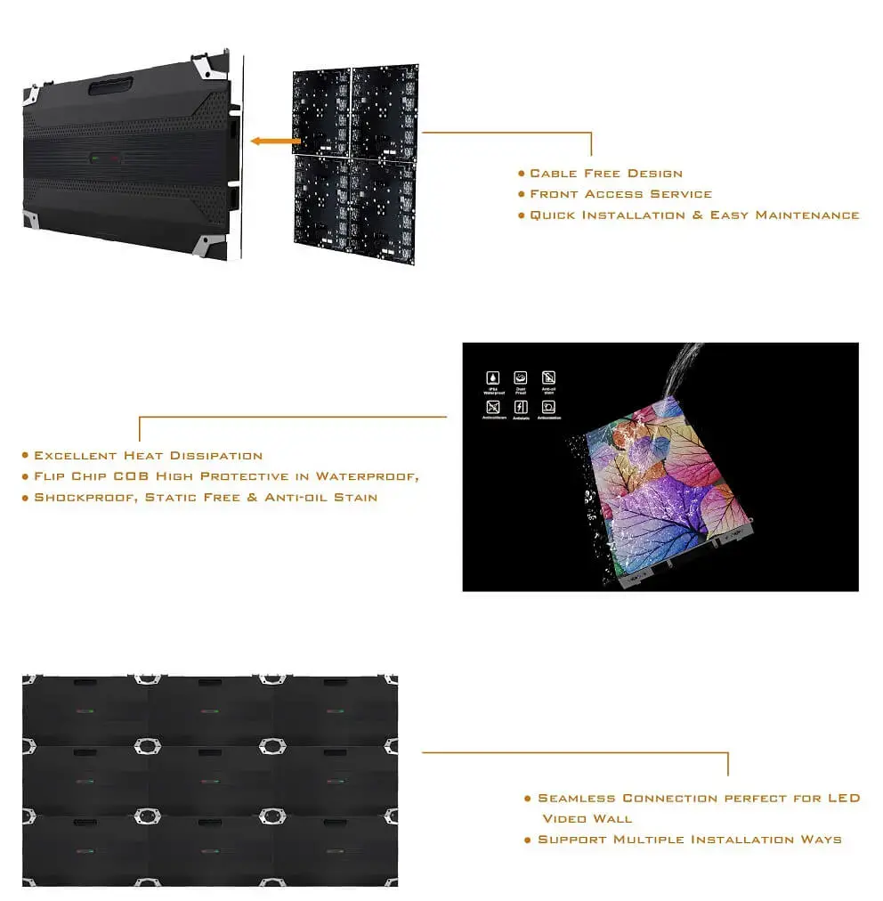 Видеоэкран COB HD для внутренних светодиодных стен